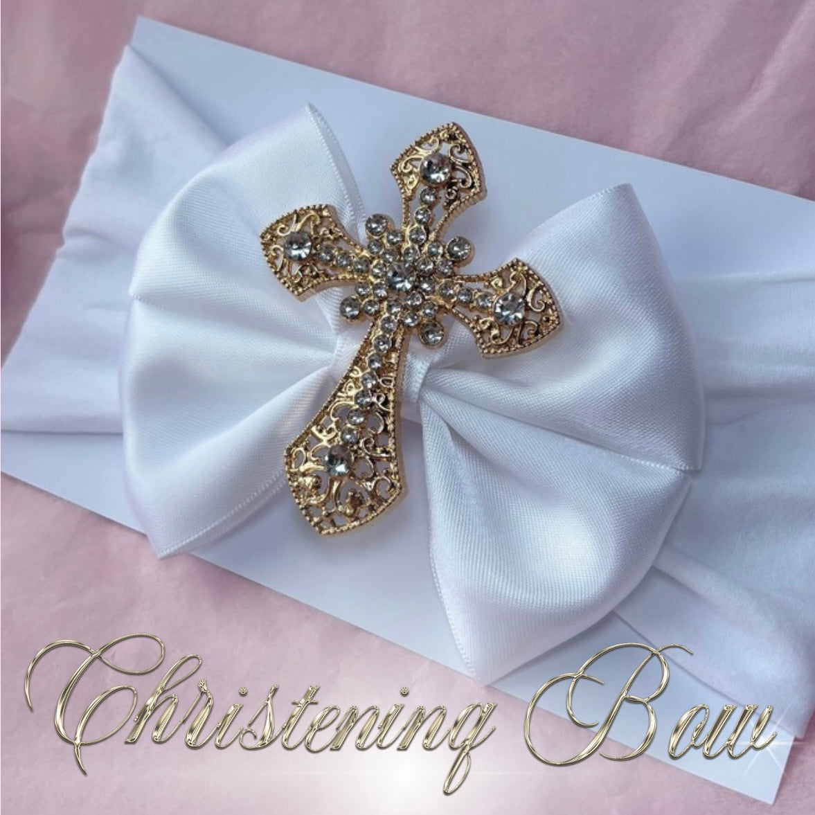 Christening gold headband