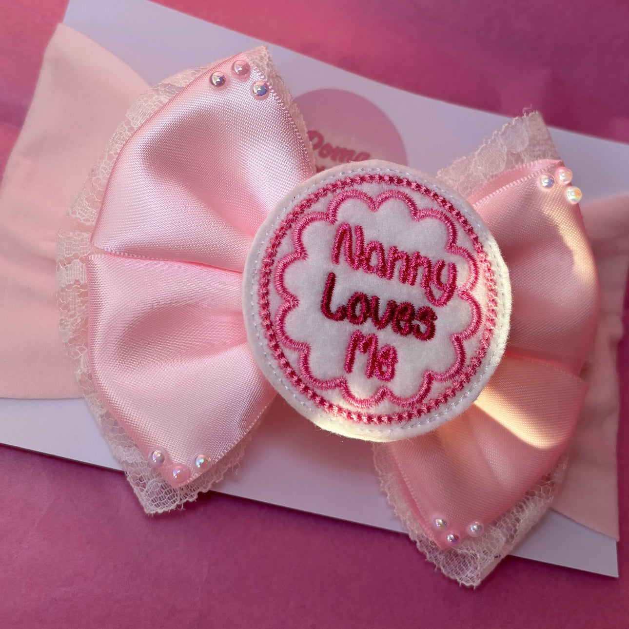 ‘Nanny loves me’ Bow Headband