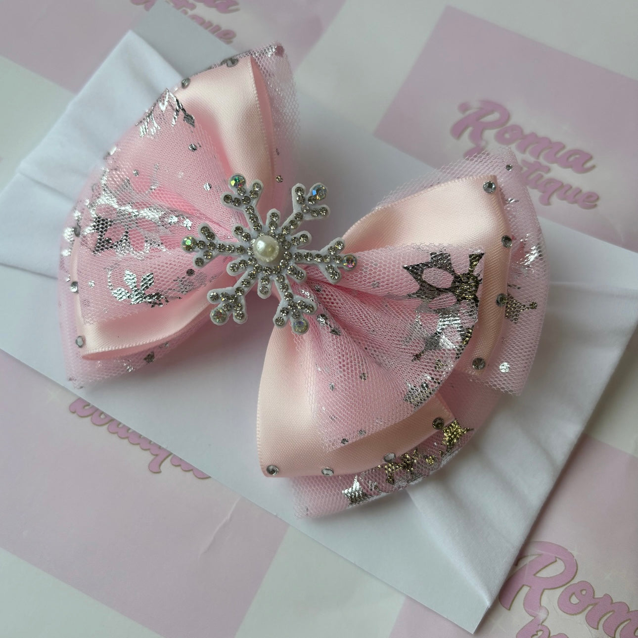 Pink Snowflake Bow