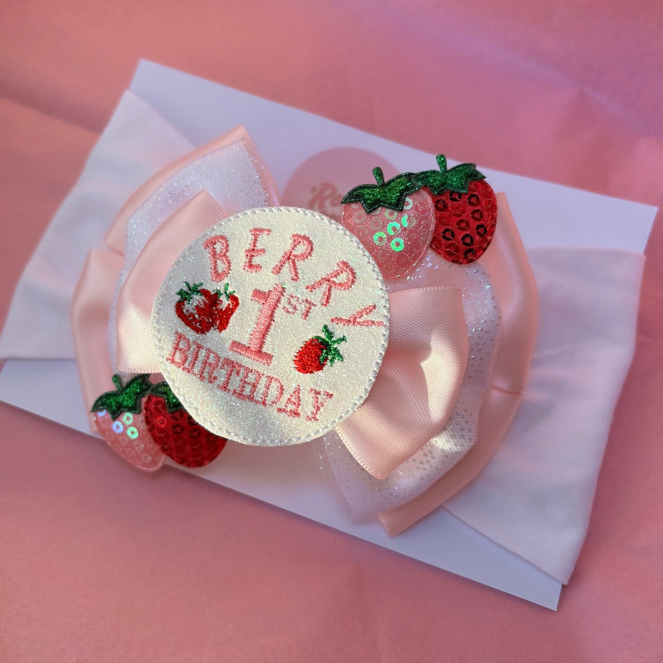 ‘Berry 1st Birthday’ Bow Headband