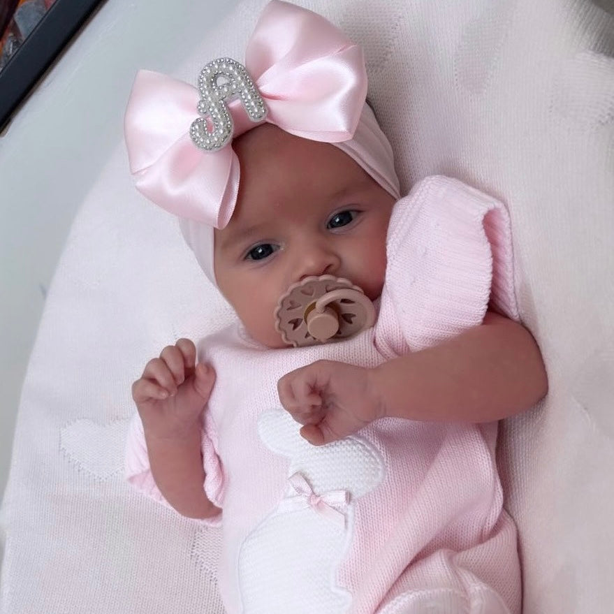 Swirly Initial Headband Bow
