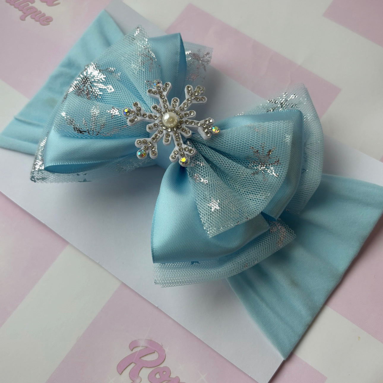 Blue Snowflake Bow