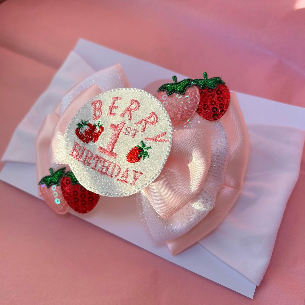 ‘Berry 1st Birthday’ Bow Headband