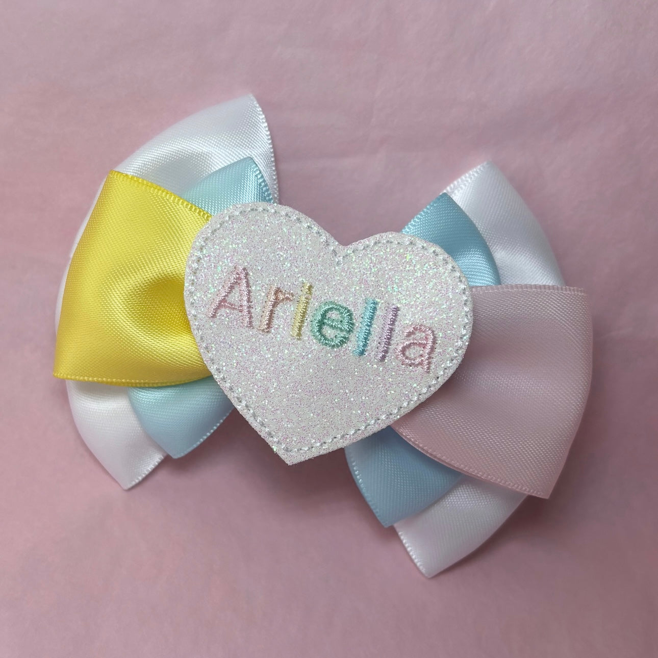 Personalised Pastel Bow Clip