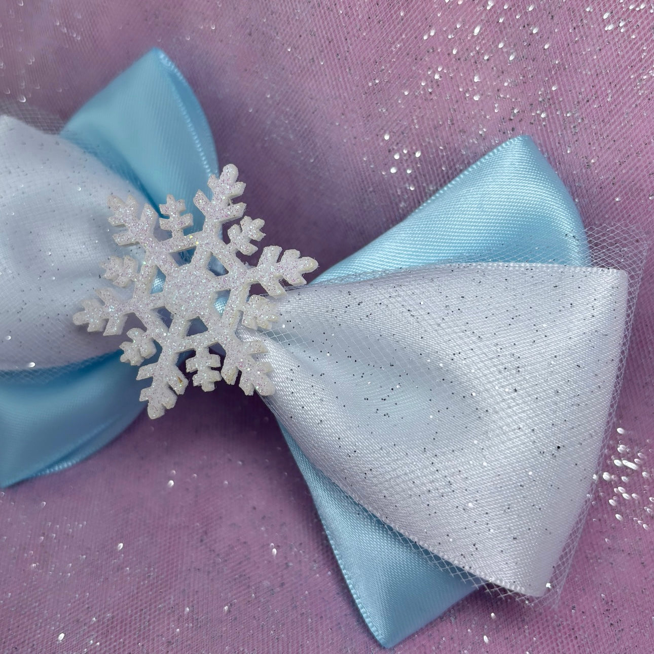 Blue sparkle snowflake (headband or clip)