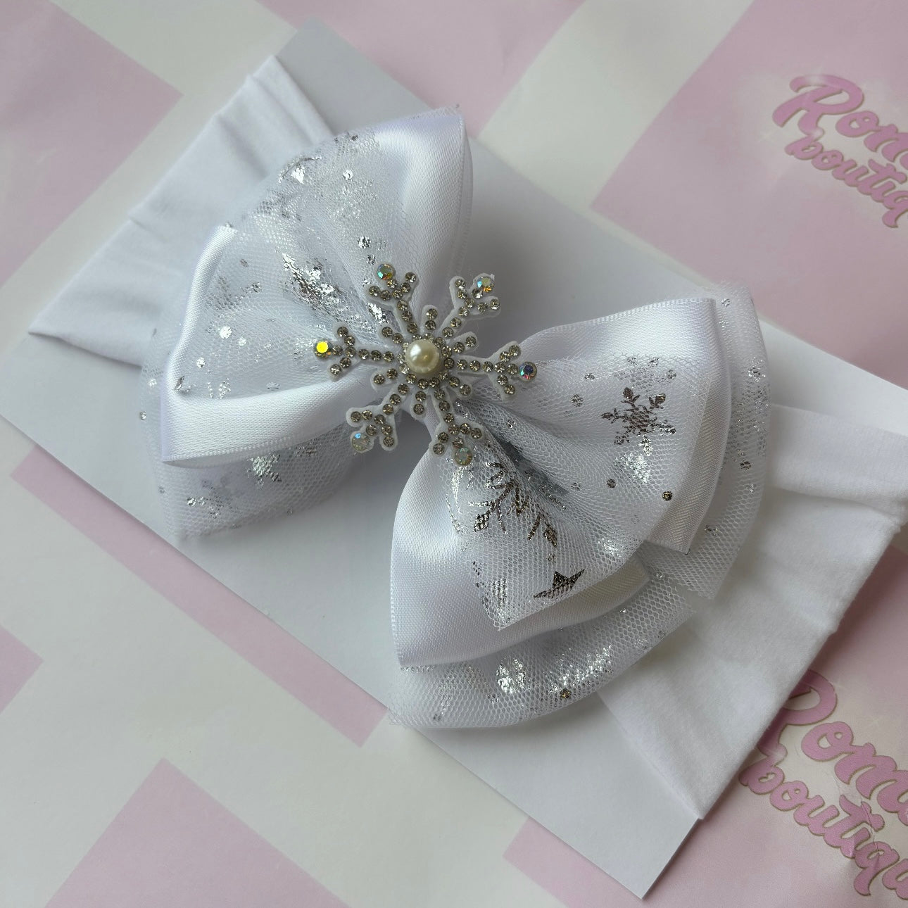White Snowflake Bow