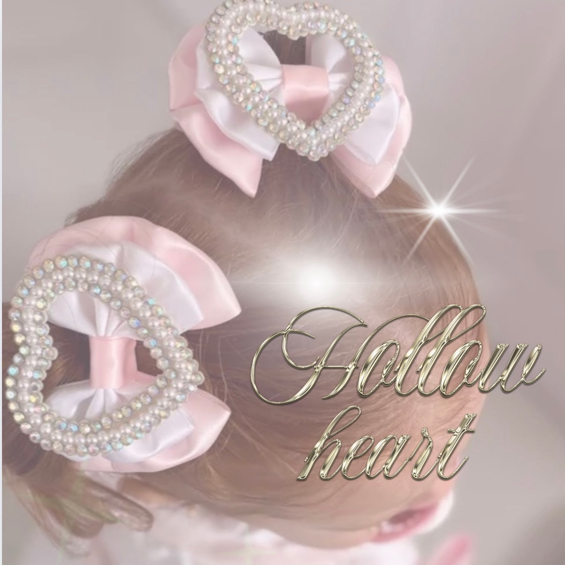 Hollow Diamanté Heart Pigtails