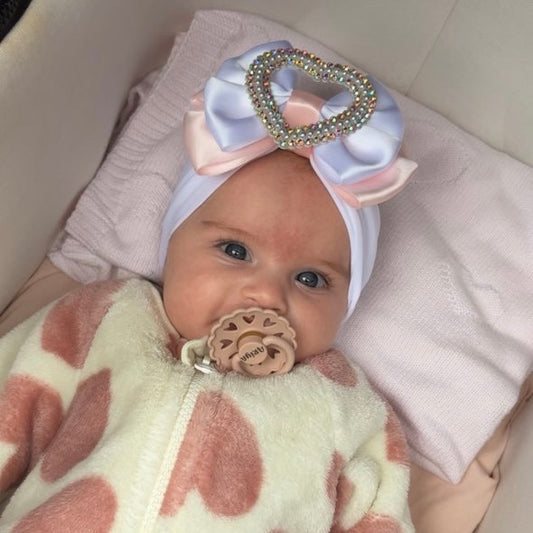 Hollow Diamanté Heart Bow Headband