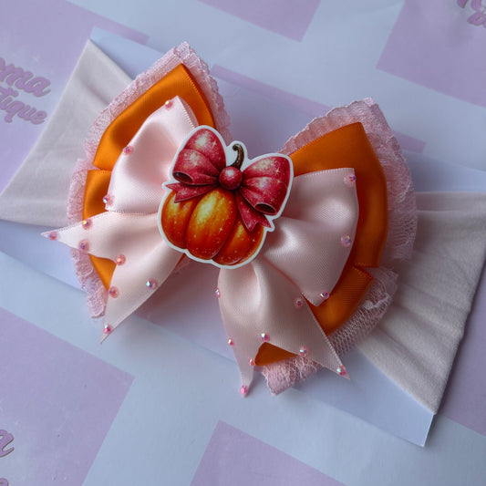 Pretty Pink Pumpkin Bow