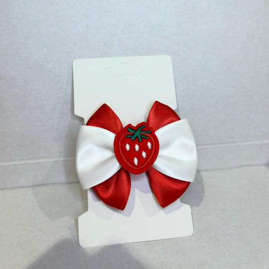 Strawberry Bow Clip