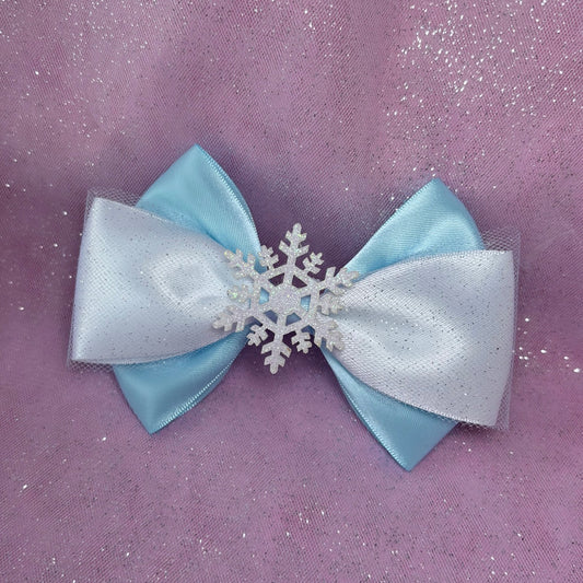 Blue sparkle snowflake (headband or clip)