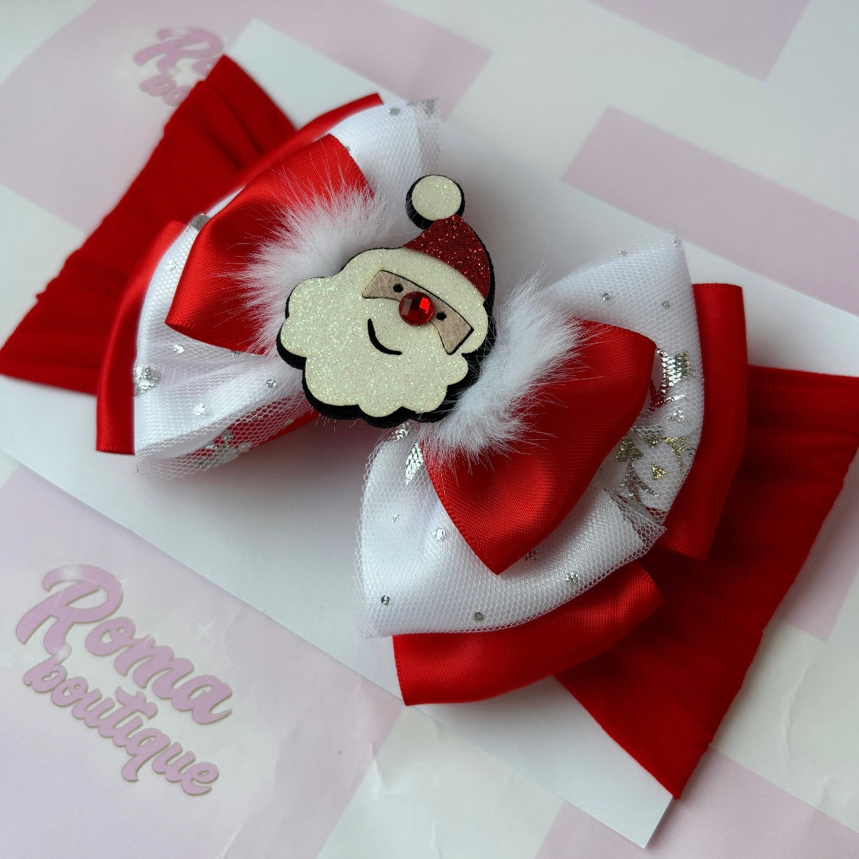 Red Santa Bow