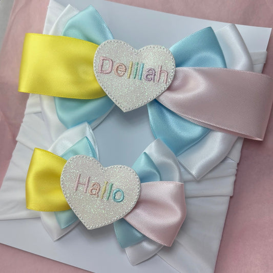 Personalised Pastel Bow Headband