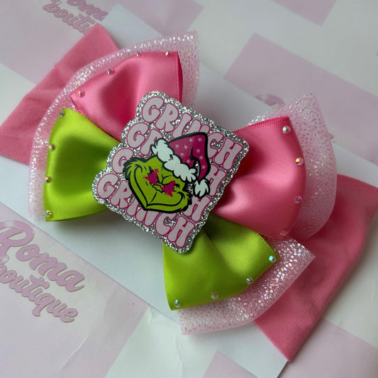 Pink Grinchmas Bow
