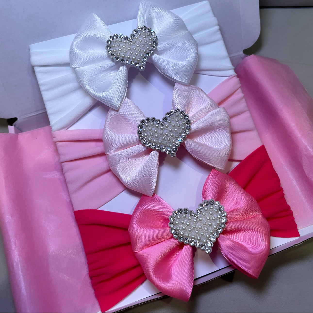 Pearl Heart Headband Bundle