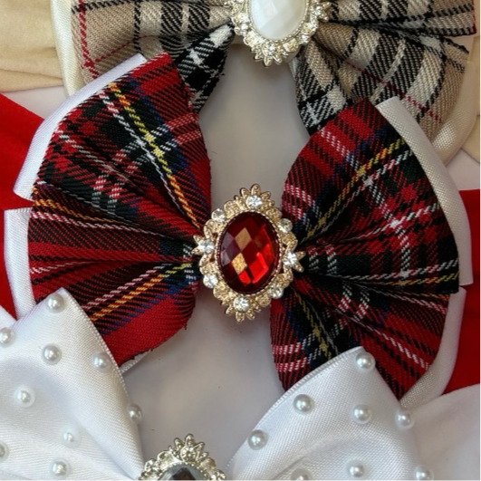 Red tartan headband