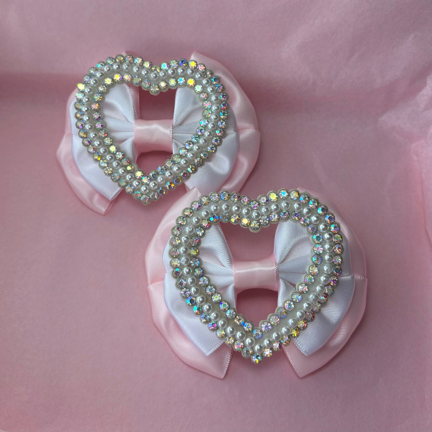 Hollow Diamanté Heart Pigtails