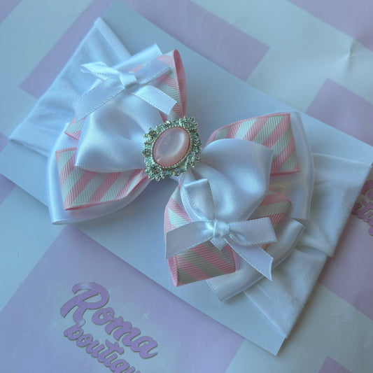 Pink Striped Bow